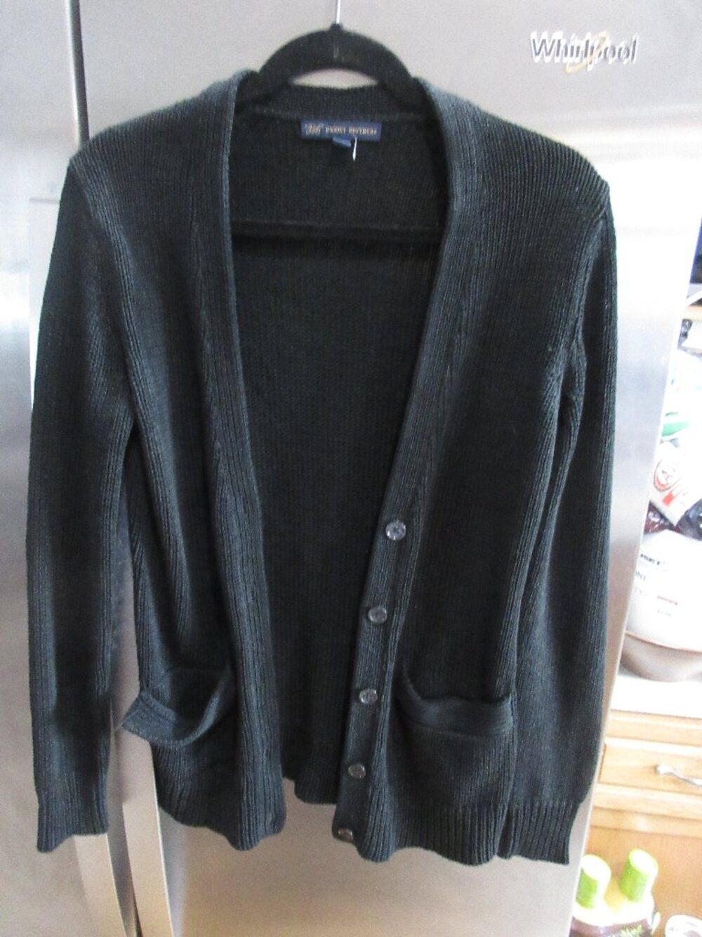 346 Brooks brothers classic black knit cardigan buttons M
